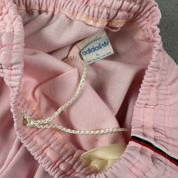 Vtg 80s Adidas Track Pants Large Pink Straight Leg Draw String Elastic Waist‎ - Picture 11 of 16
